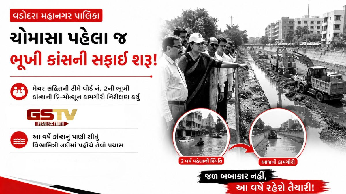 VIDEO: વડોદરામાં પ્રિ-મોન્સૂન કામગીરી શરૂ, મેયરે સ્થળ નિરીક્ષણ કરી અધિકારીઓને કર્યા સૂચન