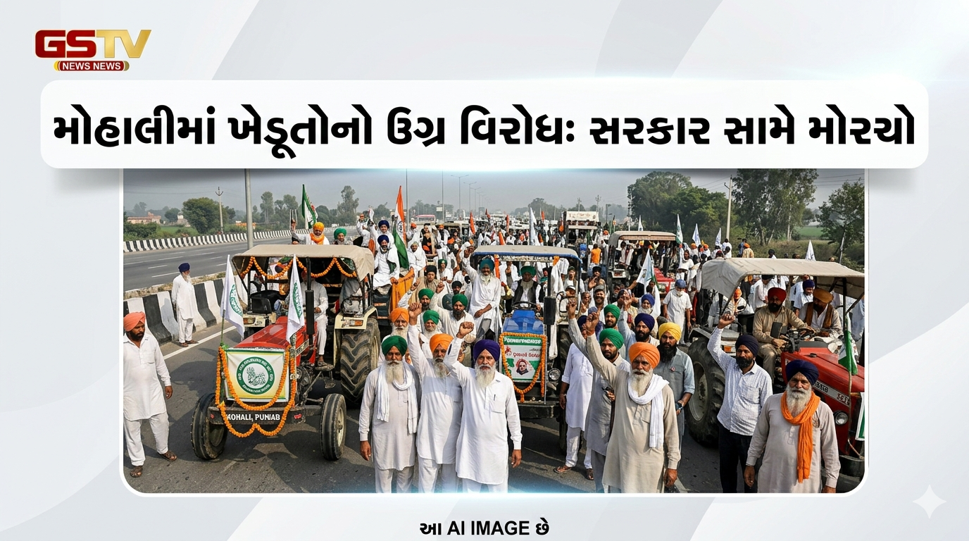 VIDEO: પંજાબના મોહાલીમાં ખેડૂતોએ પોતાની વિવિધ પડતર માંગણીઓને લઈને સરકાર સામે મોરચો
