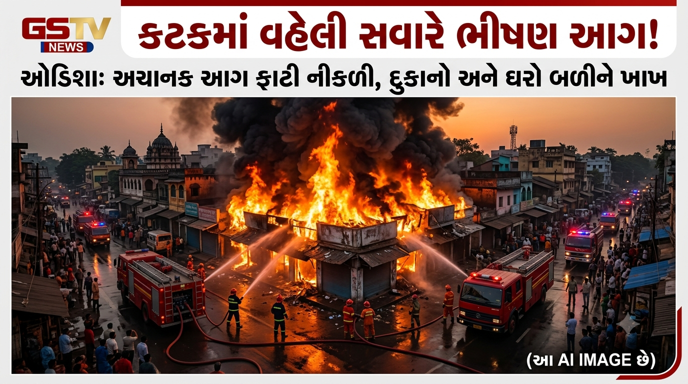 VIDEO: ઓડિશાના કટક શહેરમાં વહેલી સવારે અચાનક ભીષણ આગ ફાટી નીકળી....