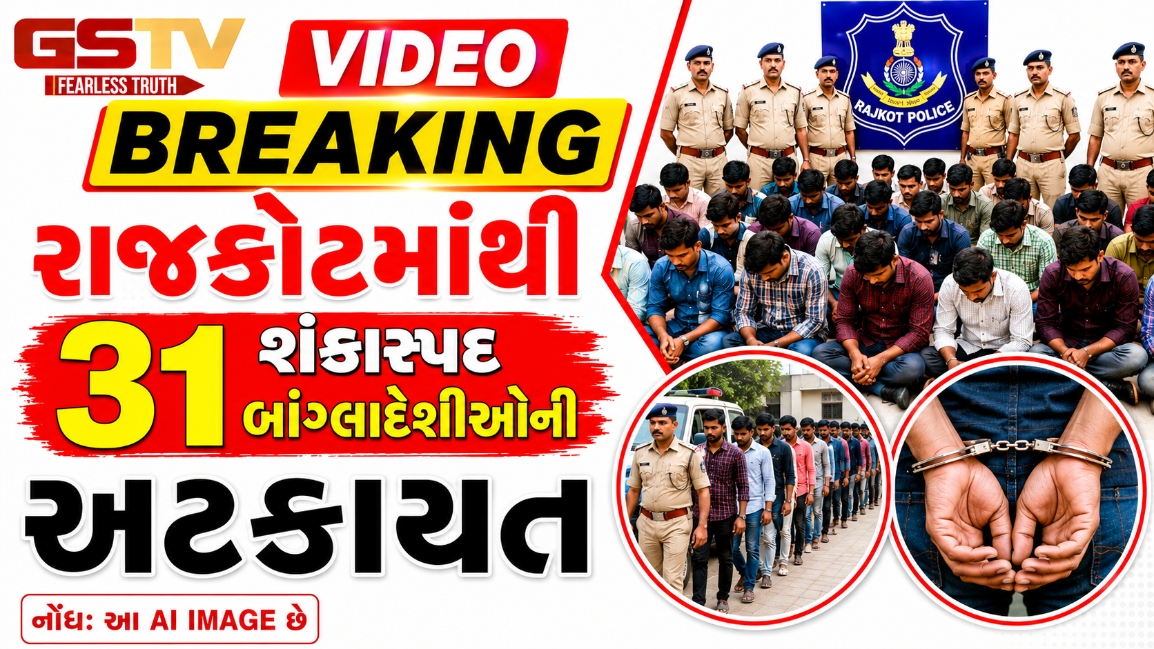VIDEO BREAKING: રાજકોટમાંથી 31 શંકાસ્પદ બાંગ્લાદેશીઓની અટકાયત