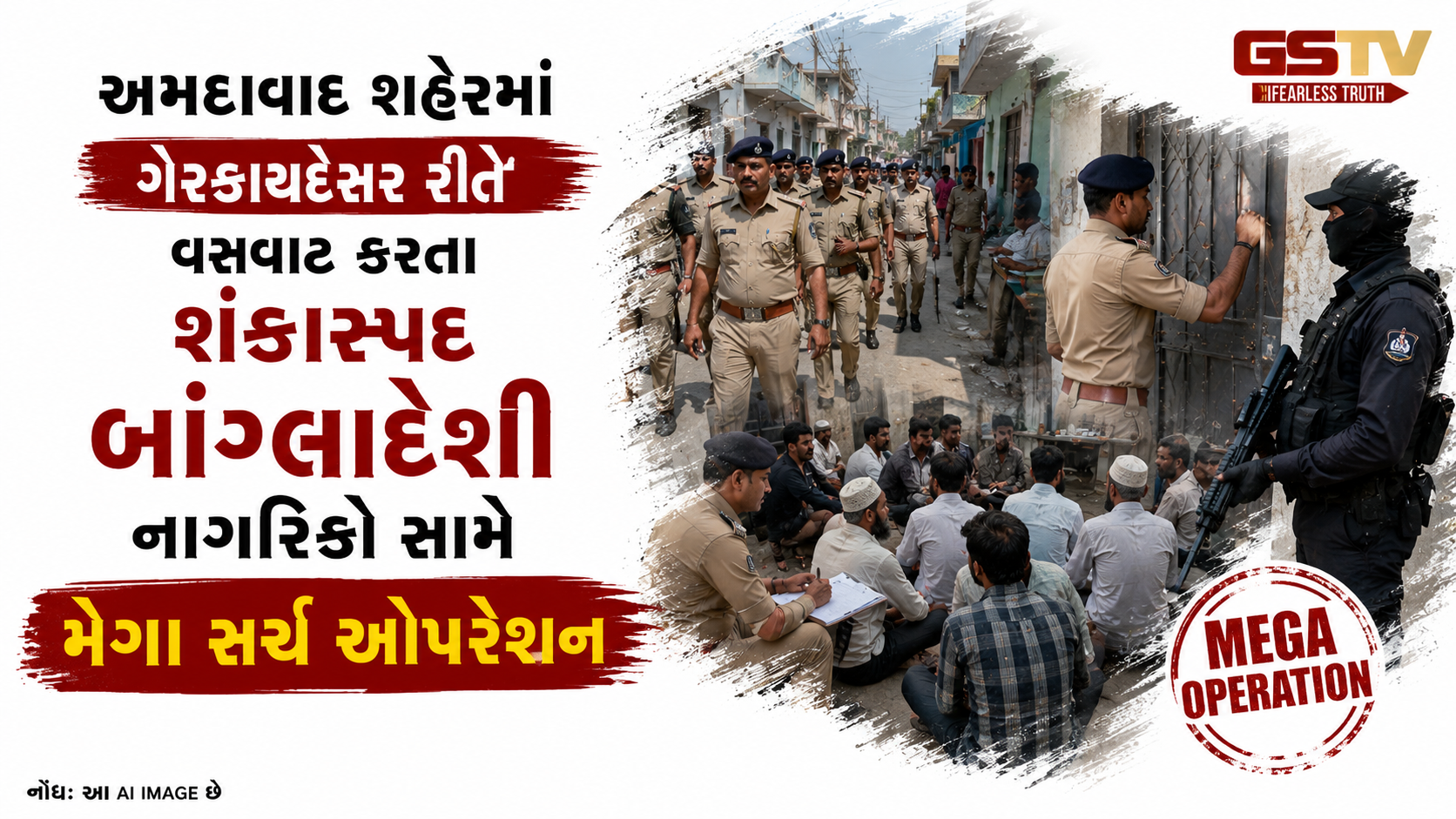 VIDEO : અમદાવાદમાં બાંગ્લાદેશી ઘૂસણખોરો સામે મેગા સર્ચ ઓપરેશન