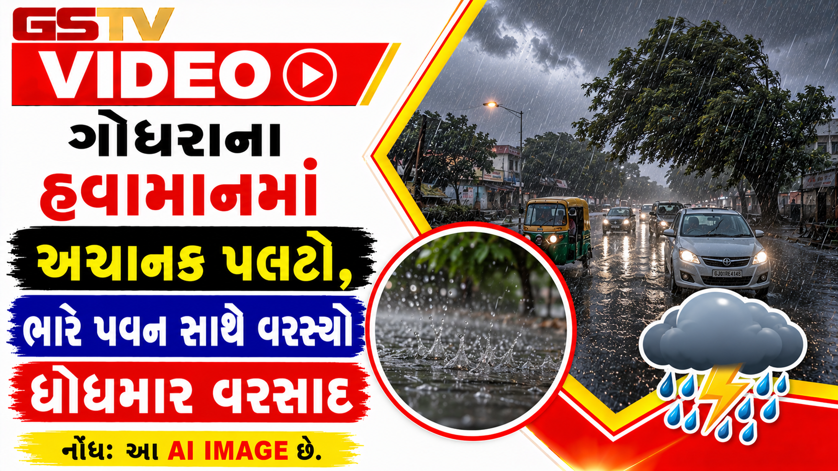 VIDEO: ગોધરાના હવામાનમાં અચાનક પલટો, ભારે પવન સાથે વરસ્યો ધોધમાર વરસાદ