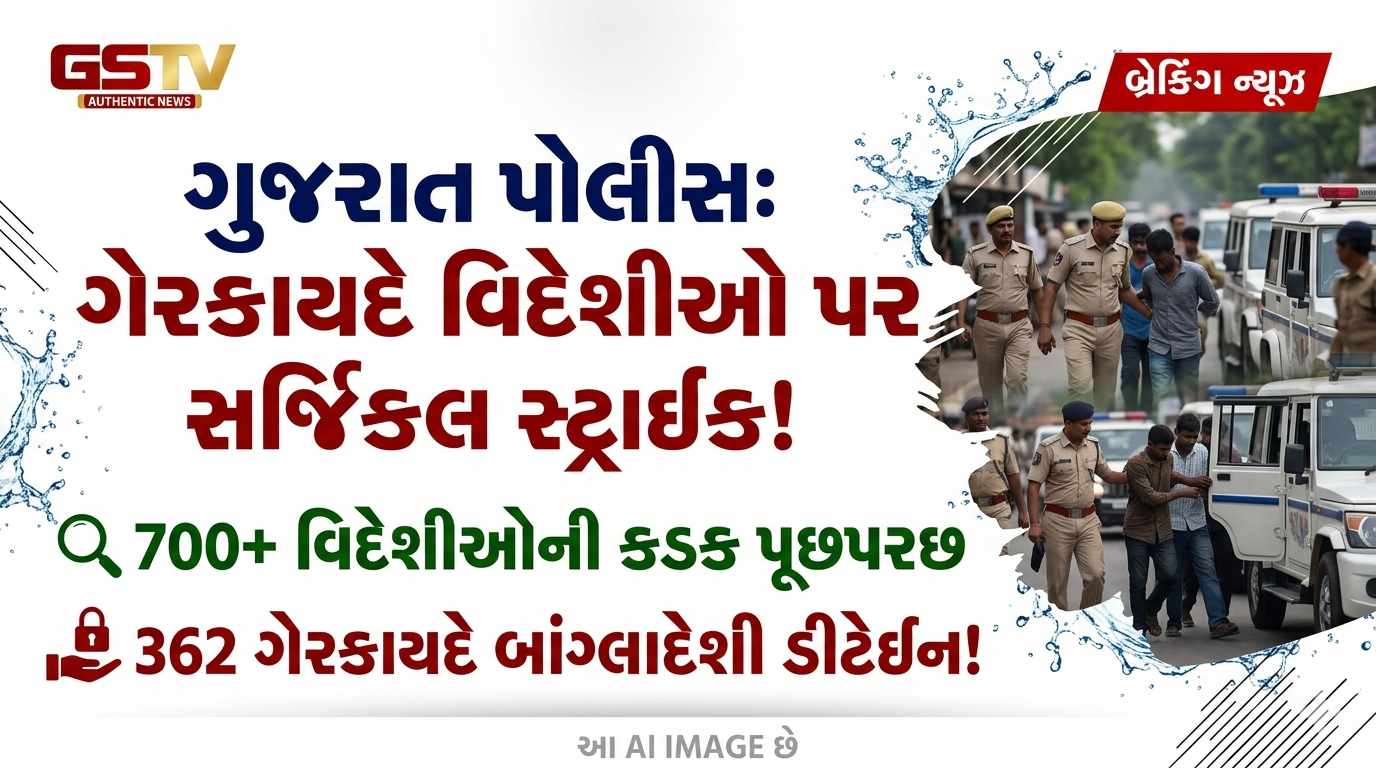 VIDEO: ગુજરાત પોલીસ: ગેરકાયદેસર રહેતા વિદેશી નાગરિકો 700થી વધુ પૂછપરછ 362 ગેરકાયદે બાંગ્લાદેશી ડીટેઈન