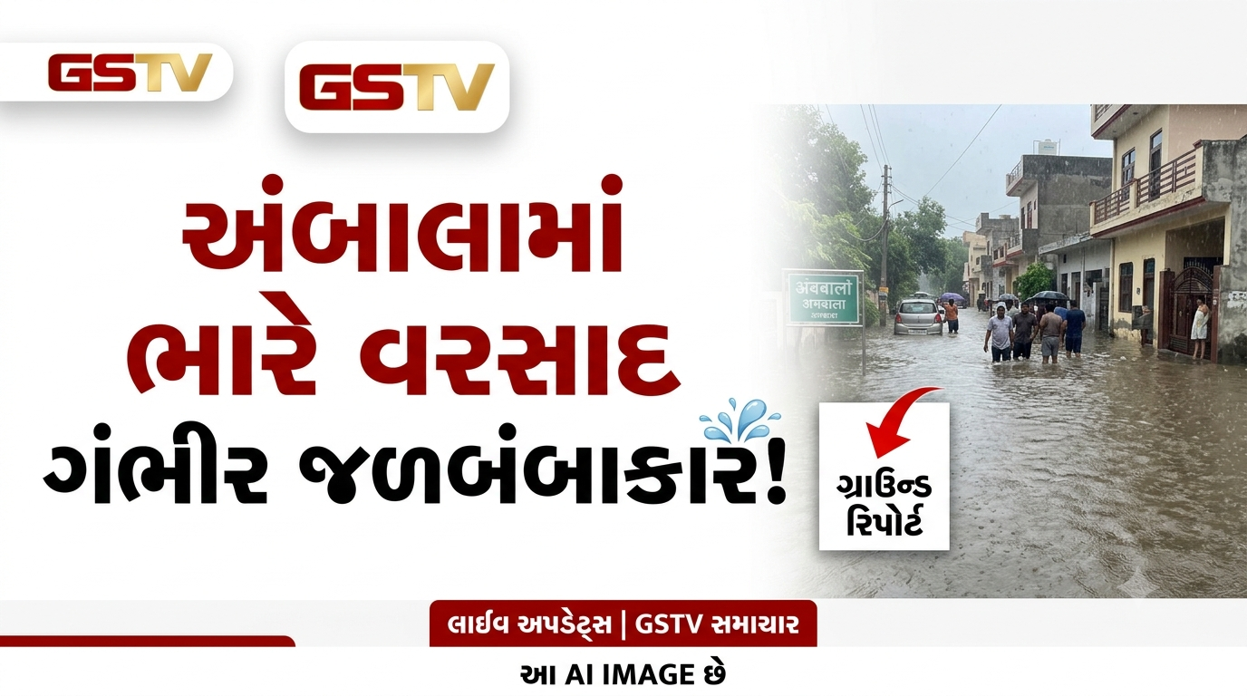VIDEO: અંબાલામાં ભારે વરસાદને કારણે ગંભીર જળબંબાકારની સ્થિતિ સર્જાઈ 