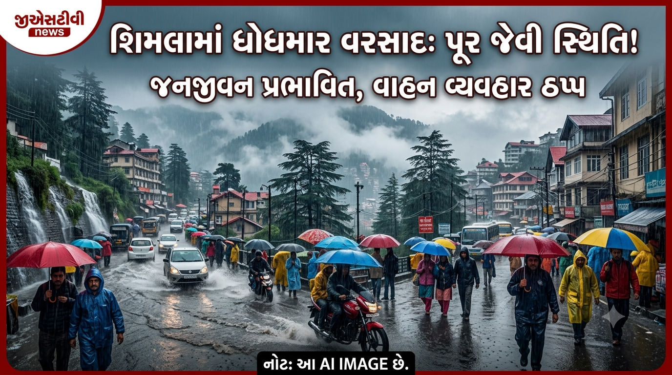 VIDEO: શિમલામાં ધોધમાર વરસાદ તૂટી પડ્યો 