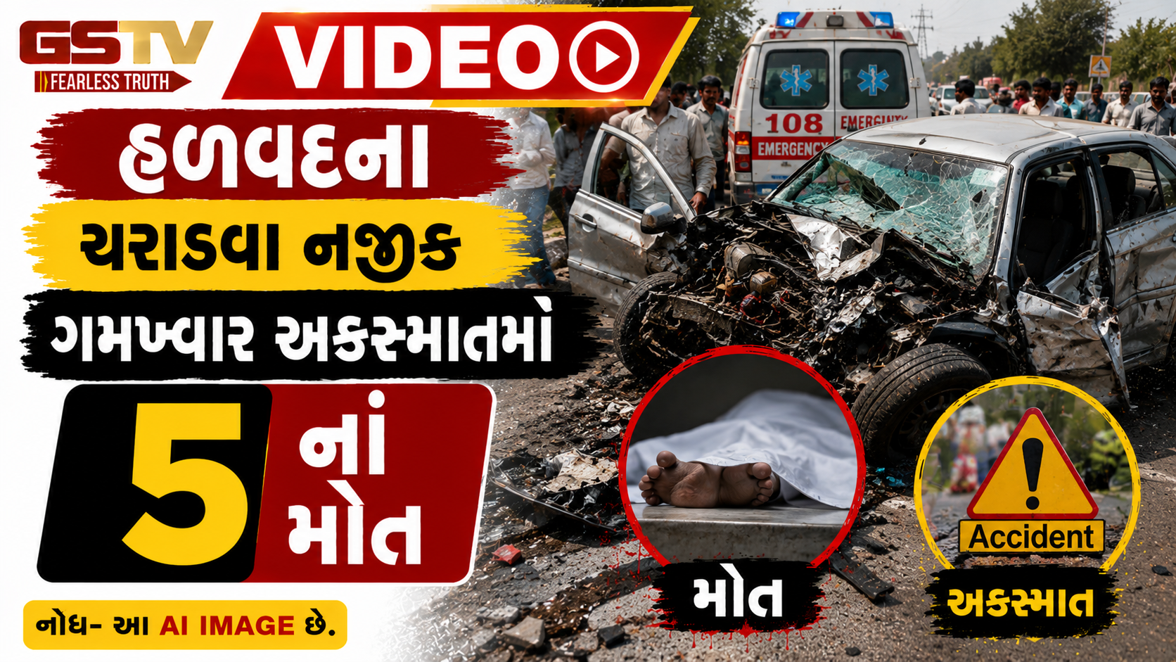 VIDEO: હળવદના ચરાડવા નજીક ગમખ્વાર અકસ્માતમાં 5નાં મોત