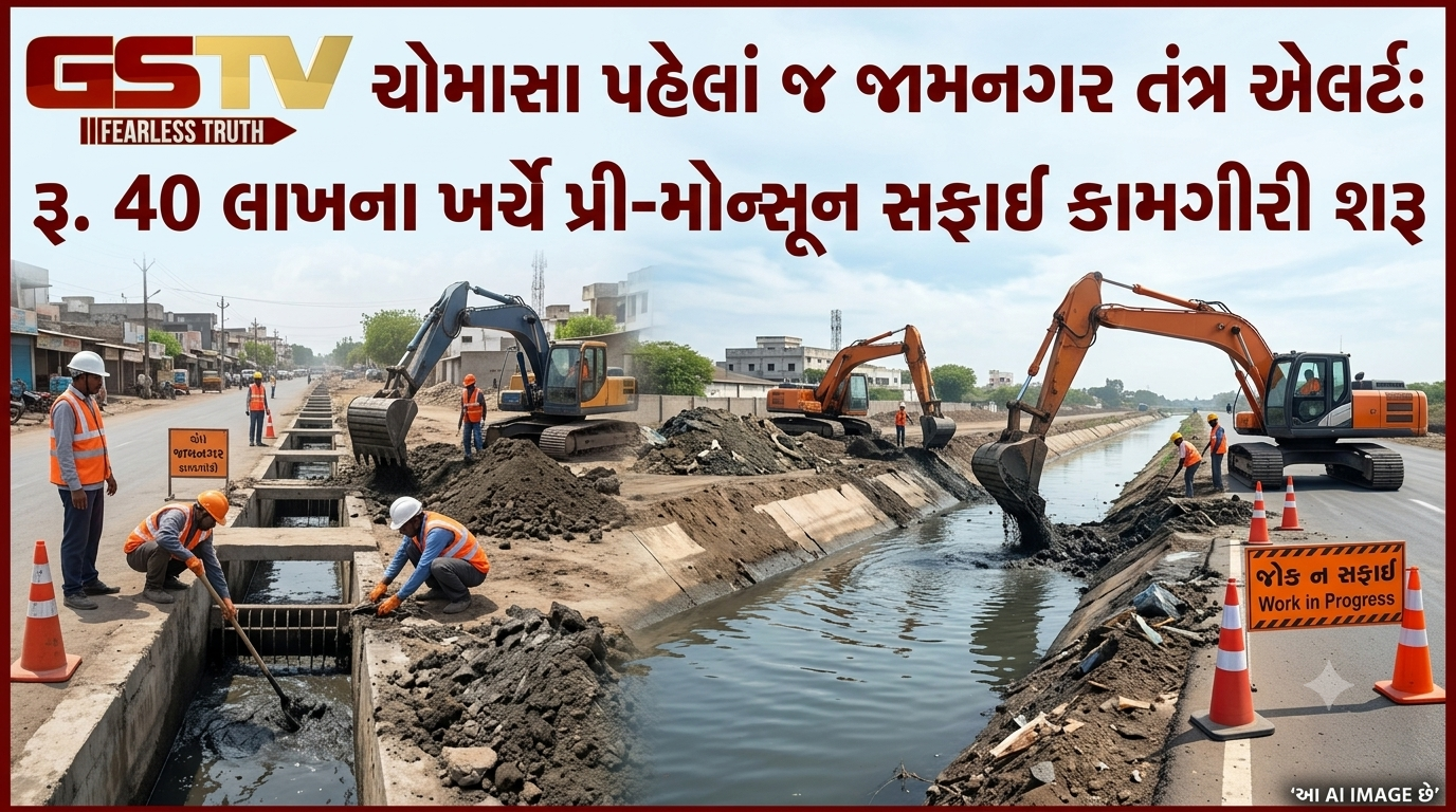 VIDEO: જામનગરમાં ચોમાસાની તૈયારી: 40 લાખના ખર્ચે પ્રી-મોન્સૂન કામગીરીનો પ્રારંભ