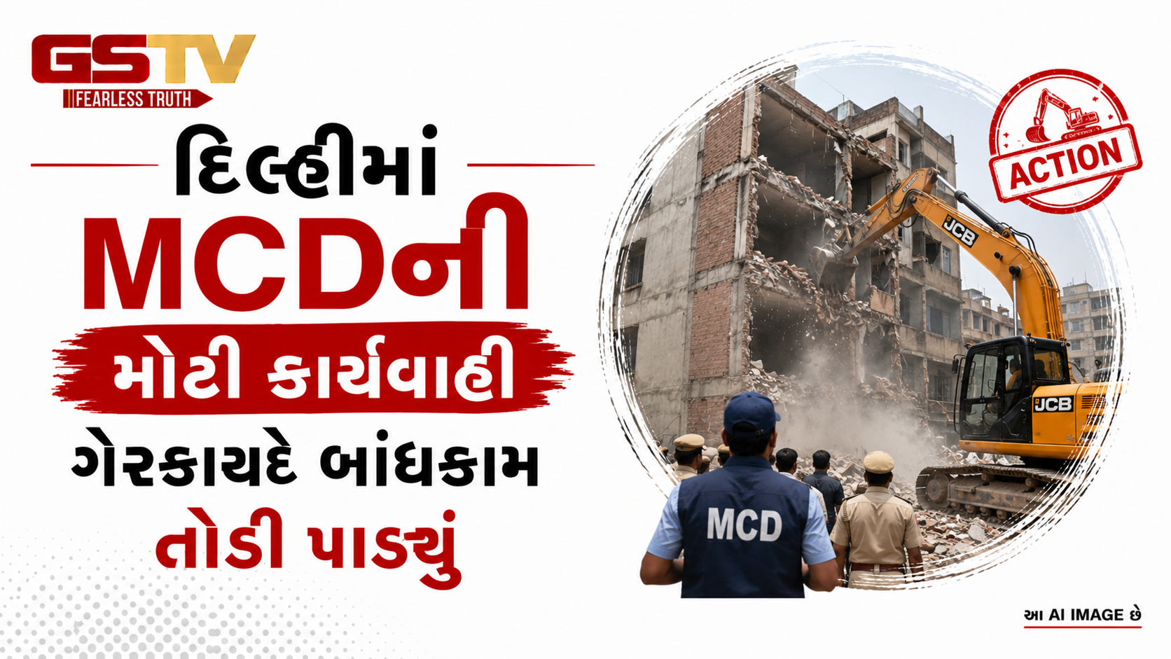 VIDEO:દિલ્હીમાં MCDની મોટી કાર્યવાહી ગેરકાયદે બાંધકામ તોડી પાડ્યું