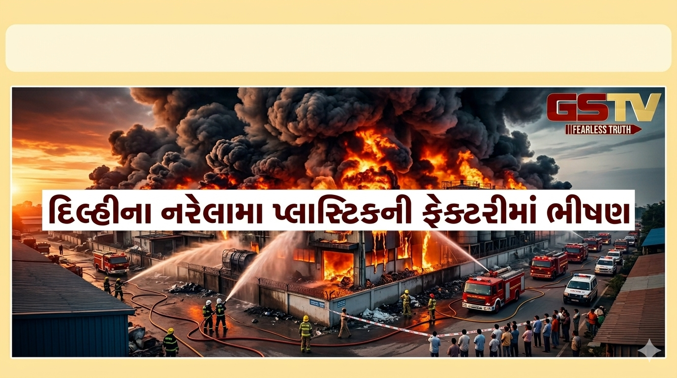 VIDEO: દિલ્હીના નરેલામા પ્લાસ્ટિકની ફેક્ટરીમાં ભીષણ