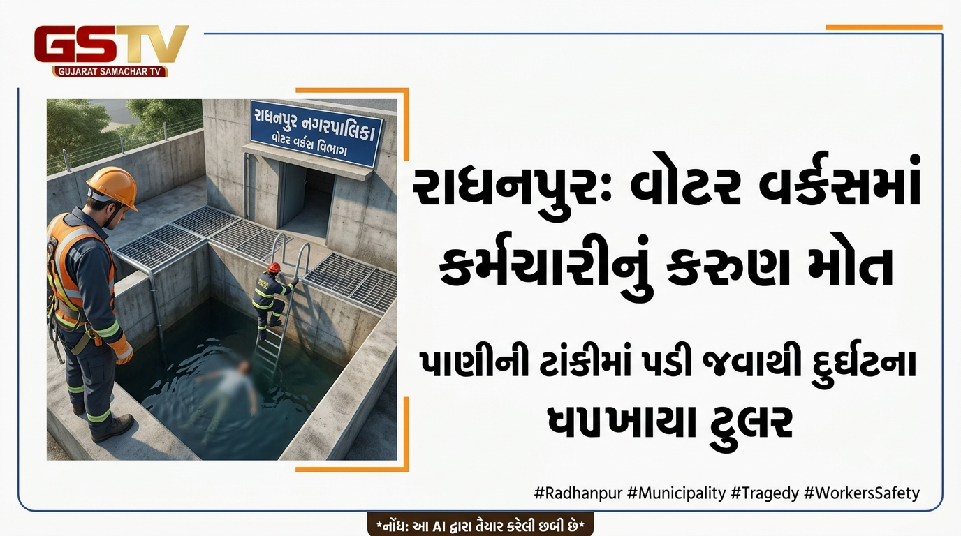 VIDEO: રાધનપુર નગરપાલિકાના વોટર વર્કસ વિભાગમાં પાણીની ટાંકીમાં પડી જવાથી કર્મચારીનું કરુણ મોત