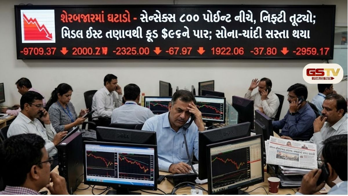 વૈશ્વિક તણાવની માઠી અસર: સેન્સેક્સ ૯૨૫ પોઈન્ટ તૂટ્યો, સોના-ચાંદીના ભાવમાં ધટાડો, ક્રૂડમાં ભડકો
