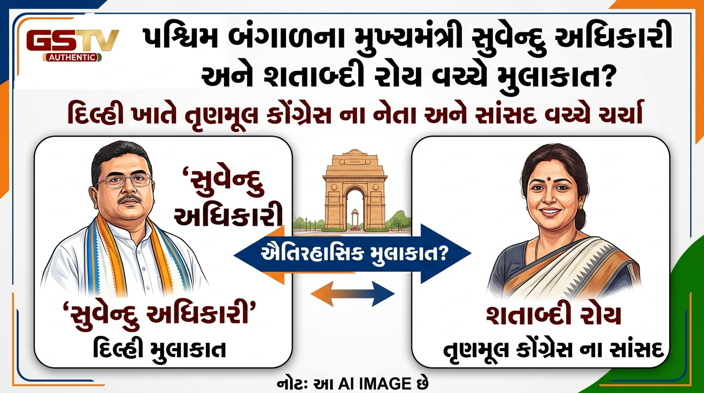 VIDEO: પશ્ચિમ બંગાળના મુખ્યમંત્રી સુવેન્દુ અધિકારી દિલ્હી ખાતે તૃણમૂલ કોંગ્રેસ ના નેતા અને સાંસદ શતાબ્દી રોય વચ્ચે  મુલાકાત