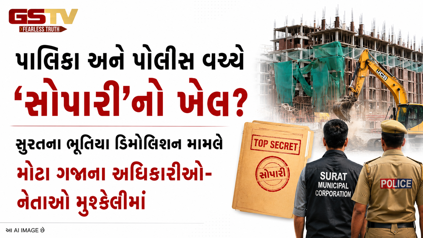 VIDEO : સુરત ડિમોલિશન વિવાદ મામલે ગૃહ વિભાગ એક્શન મોડમાં, સ્થાનિક પોલીસને બાકાત રાખી રેન્જ આઈ.જી.ને સોંપી ગુપ્ત તપાસ