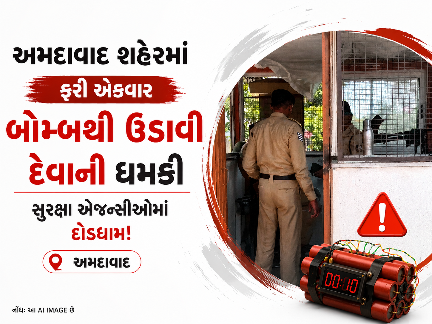 VIDEO : AMC બિલ્ડીંગ, CMO કાર્યાલયને બોમ્બથી ઉડાવી દેવાની ધમકી મળતાં સુરક્ષા એજન્સીઓમાં દોડધામ