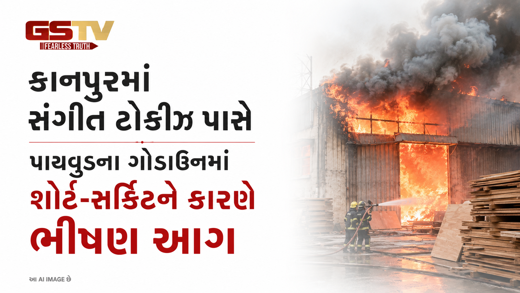 VIDEO: કાનપુરમાં પાયવુડના ગોડાઉનમાં આગ