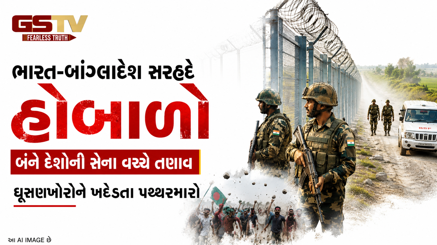 બોર્ડર પર ભીડ બેકાબૂ: બાંગ્લાદેશી નાગરિકને પરત મોકલવાની પ્રક્રિયા દરમિયાન મહેન્દ્રગંજમાં પથ્થરમારો