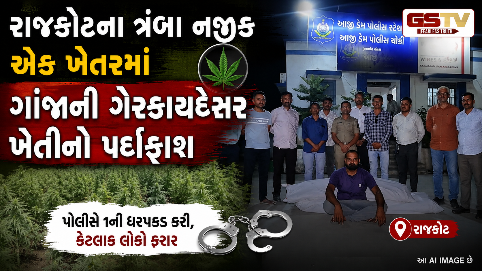 VIDEO : રાજકોટમાં ગાંજાની ગેરકાયદેસર ખેતીનો પર્દાફાશ, 13 લાખની કિંમતનો જથ્થો ઝડપાયો 