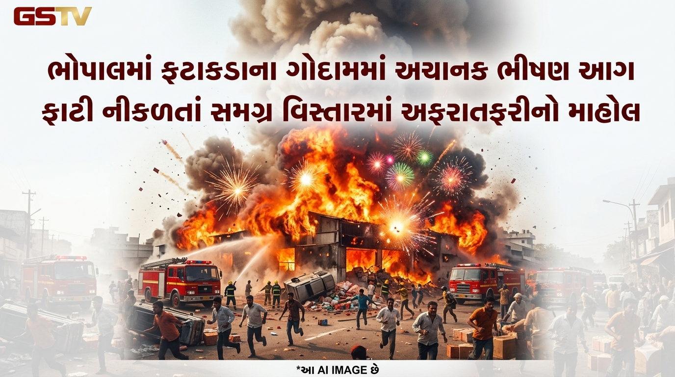 VIDEO: ભોપાલમાં ફટાકડાના ગોદામમાં અચાનક ભીષણ આગ ફાટી નીકળતાં સમગ્ર વિસ્તારમાં અફરાતફરીનો માહોલ