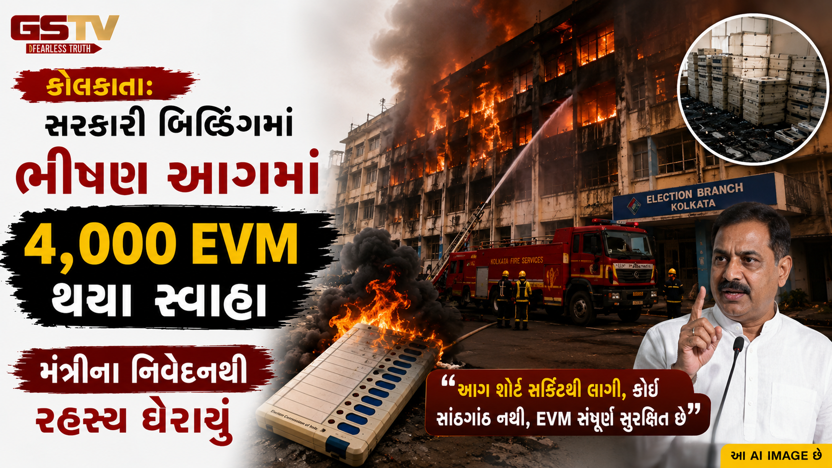 કોલકાતામાં રહસ્યમય આગ: 4 હજાર EVM બળીને ખાખ, બીજા માળની આગ સીધી નવમા-દસમા માળે કેવી રીતે પહોંચી?