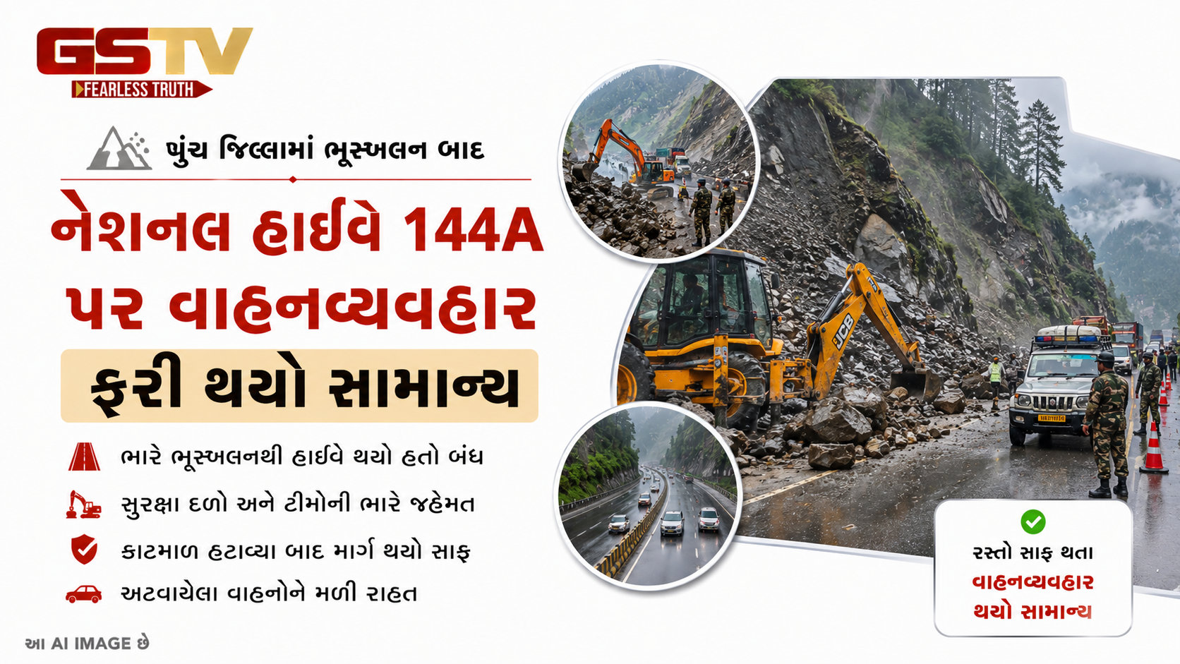 VIDEO : જમ્મુ-કાશ્મીરમાં ભૂસ્ખલનનો પ્રભાવ ઘટ્યો, NH-144A ફરી શરૂ