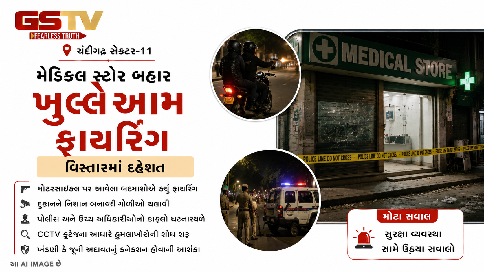 VIDEO : ચંદીગઢમાં ખુલ્લેઆમ ગોળીબાર, સુરક્ષા વ્યવસ્થા સામે સવાલો