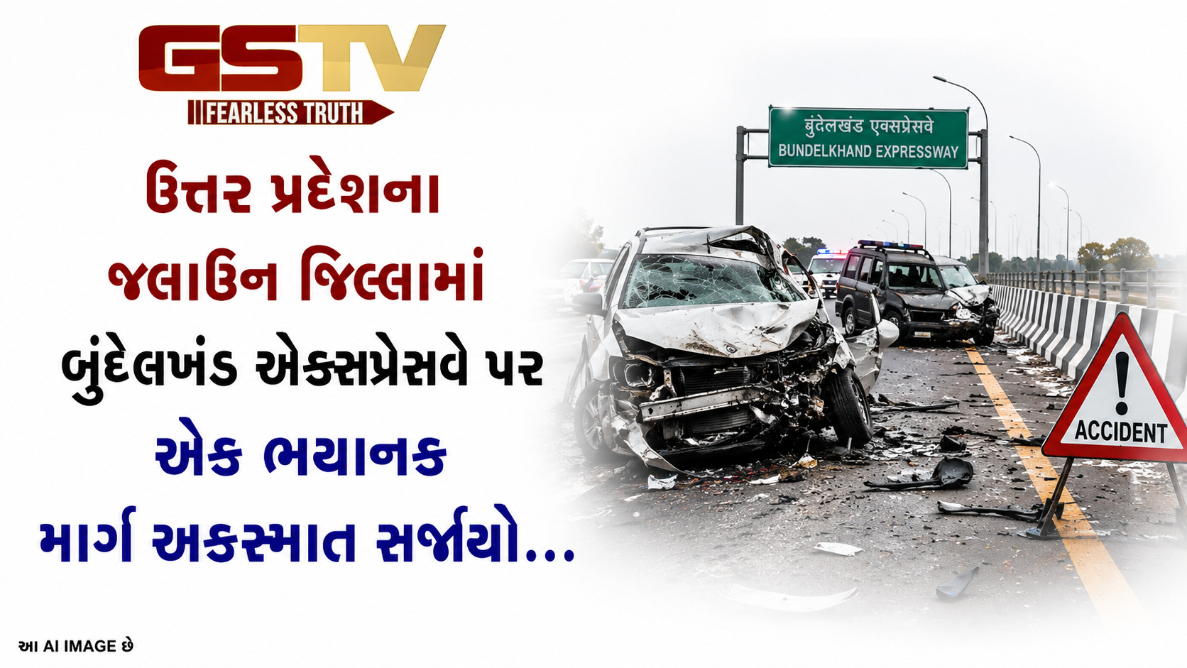 VIDEO: ઉત્તર પ્રદેશના જલાઉન જિલ્લામાં બુંદેલખંડ એક્સપ્રેસવે પર એક ભયાનક માર્ગ અકસ્માત સર્જાયો