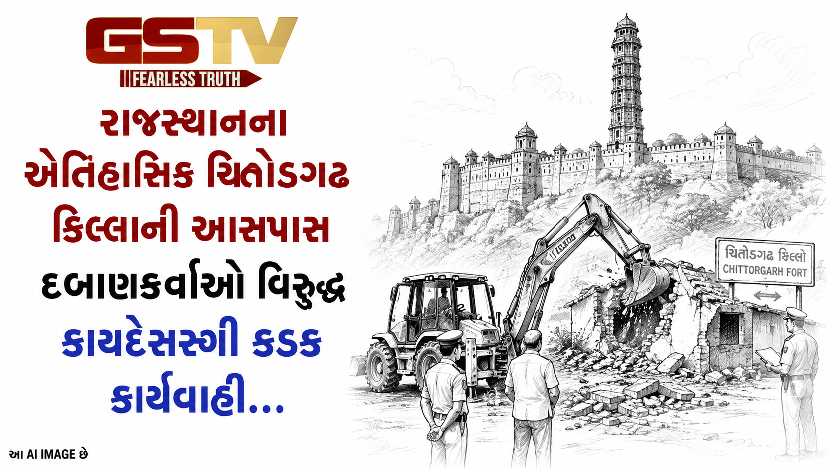 VIDEO: રાજસ્થાનના ઐતિહાસિક ચિત્તોડગઢ કિલ્લાની આસપાસ દબાણકર્તાઓ વિરુદ્ધ કાયદેસરની કડક કાર્યવાહી