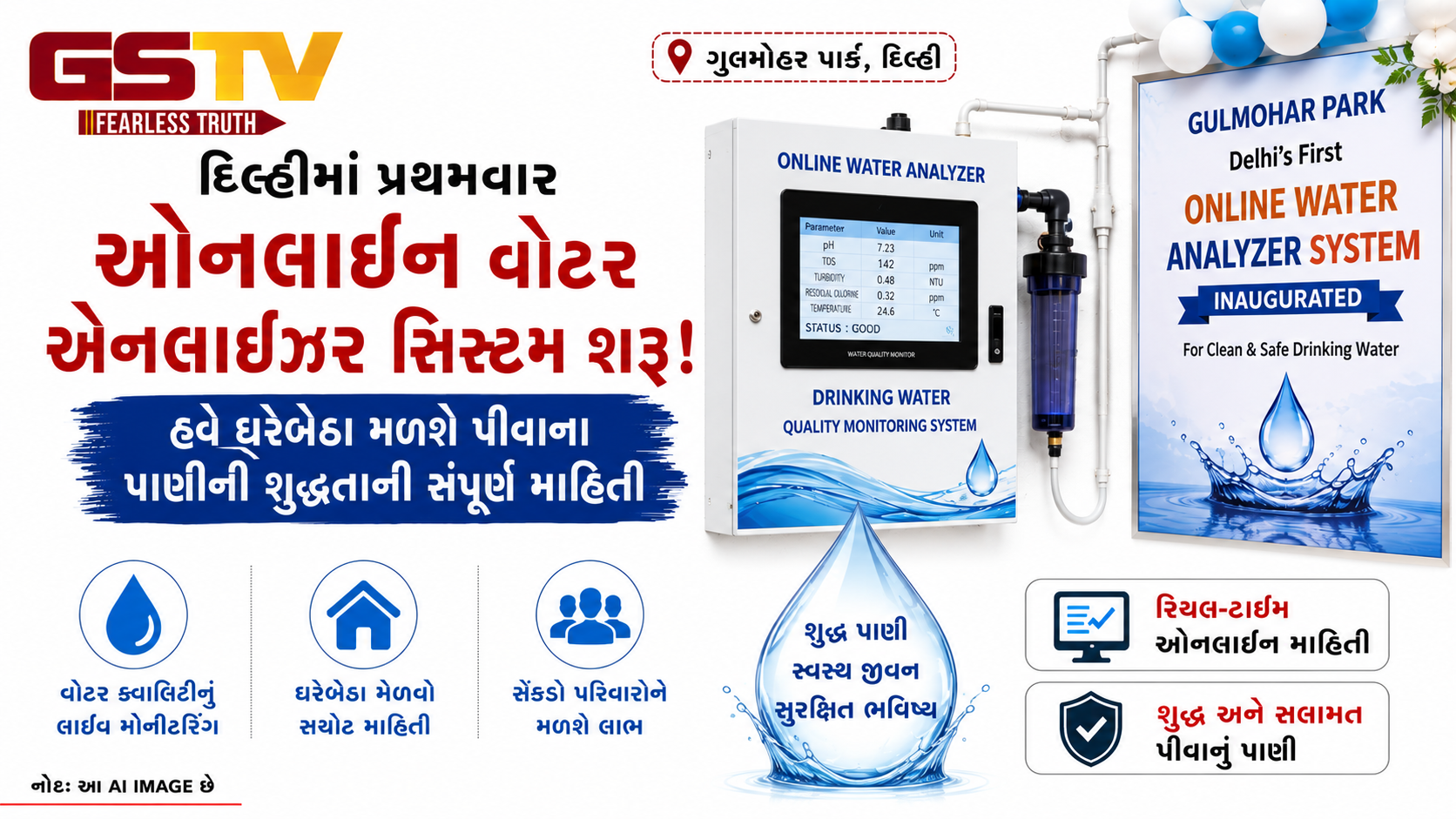 VIDEO : દિલ્હીને મળ્‌યું પ્રથમ ઓનલાઈન વોટર એનાલાઈઝર!