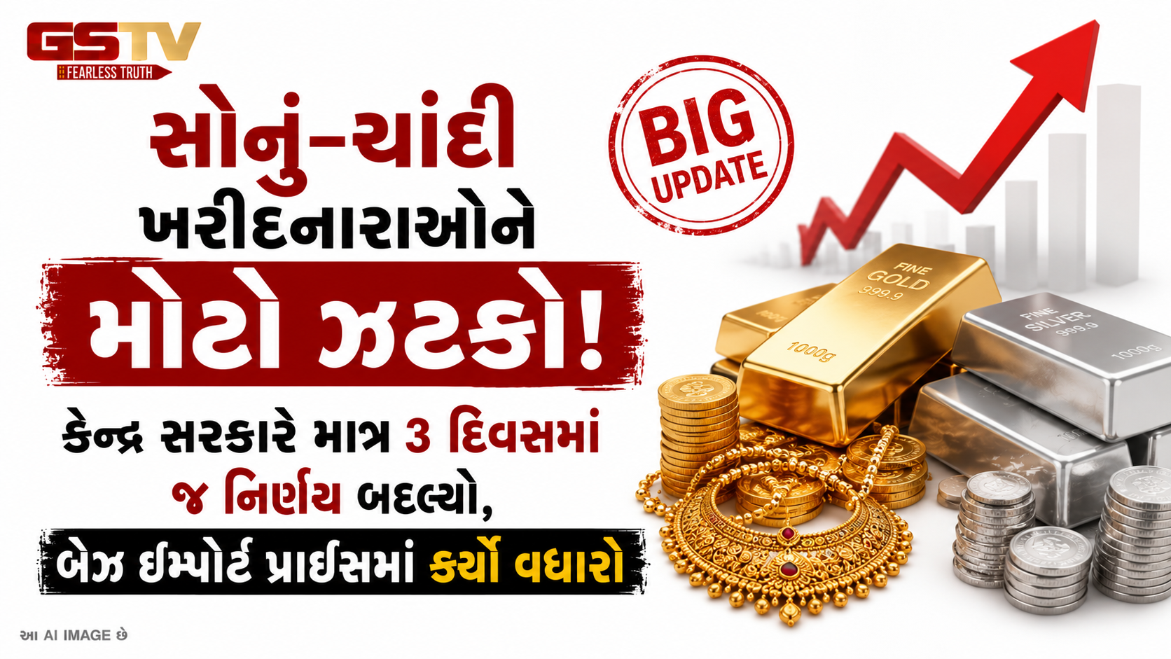 બેઝ ઇમ્પોર્ટ પ્રાઇસમાં વધારો થતાં સોનું ચાંદી ખરીદનારાઓને ઝટકો, સરકારે માત્ર 3 દિવસમાં બદલ્યો નિર્ણય