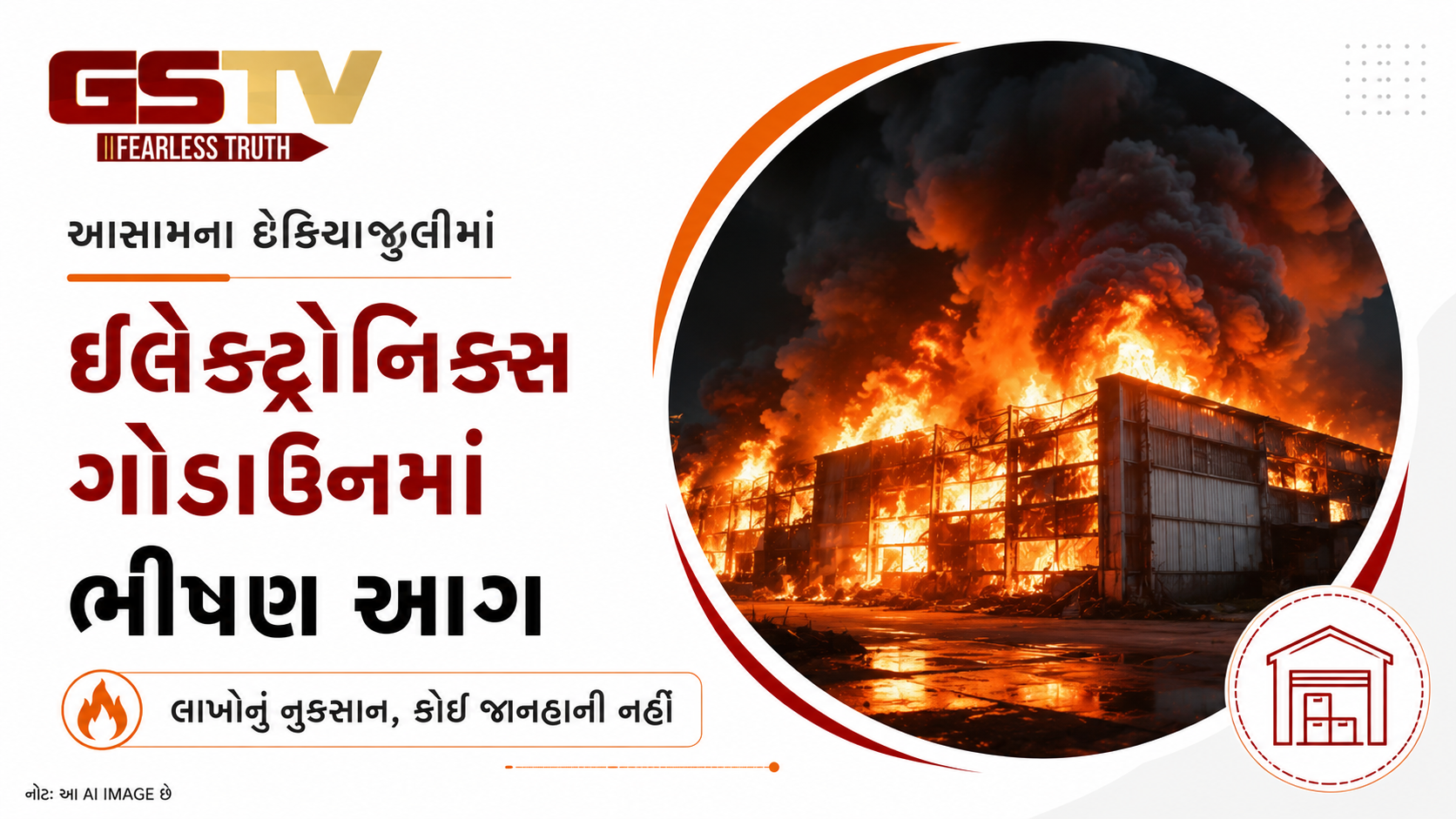 VIDEO : ઢેકિયાજુલી (આસામ) : ઘોષ ઇન્ડસ્ટ્રીઝનું ગોડાઉન આગમાં ખાખ