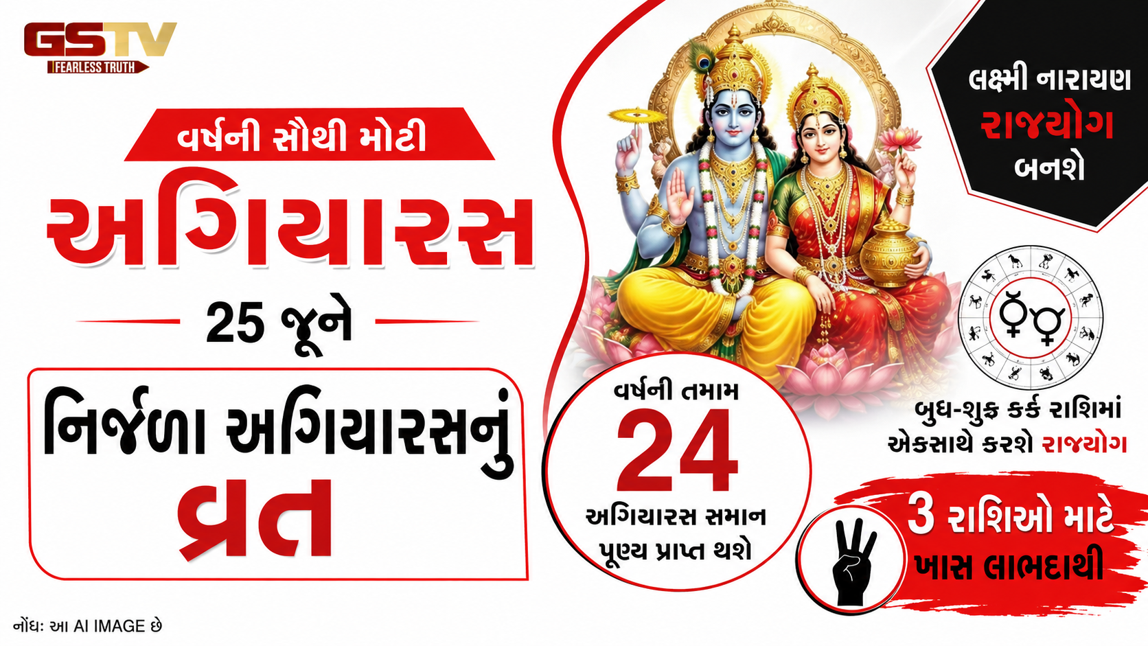આવી રહી છે વર્ષની સૌથી મોટી અગિયારસ: આ દિવસે બની રહ્યો છે લક્ષ્મી નારાયણ રાજયોગ, ત્રણ રાશિઓ માટે લાભદાયી