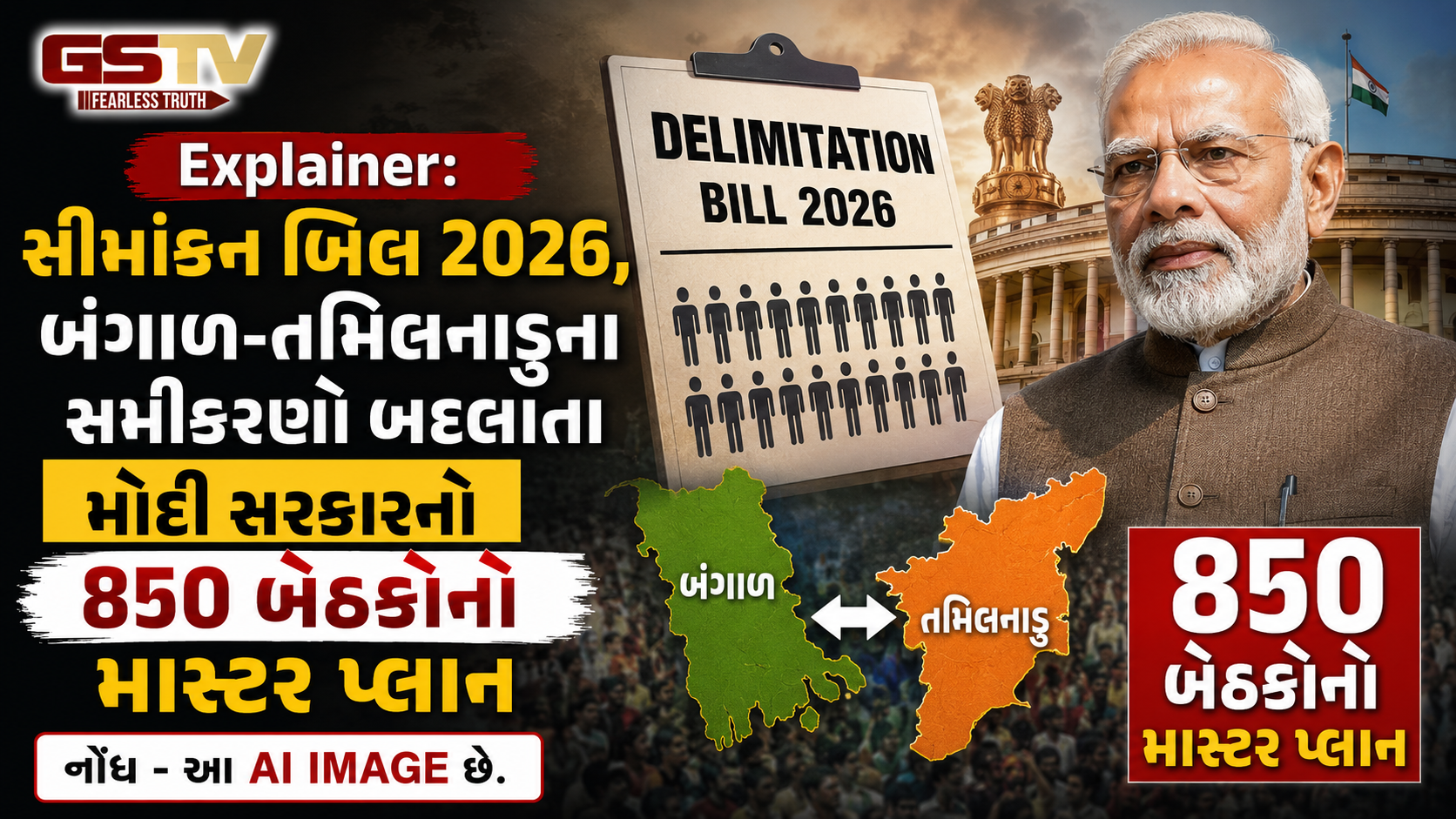 Explainer: સીમાંકન બિલ 2026, બંગાળ-તમિલનાડુના સમીકરણો બદલાતા મોદી સરકારનો 850 બેઠકોનો માસ્ટર પ્લાન