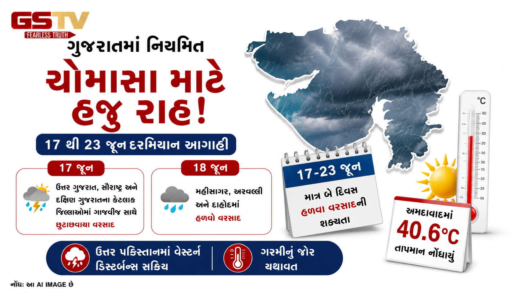 VIDEO : ગુજરાતમાં હજી ચોમાસાની રાહઃ બે દિવસ હળવા વરસાદની આગાહી