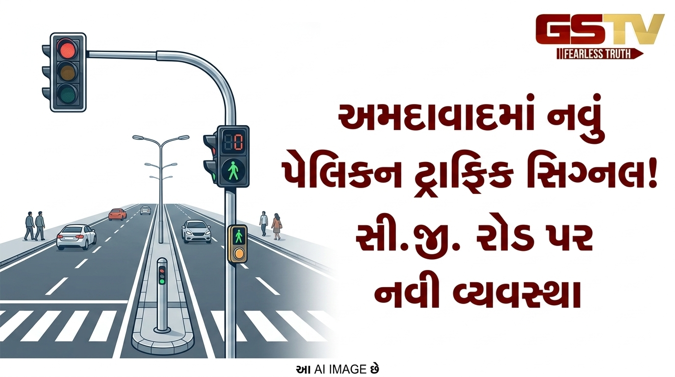 VIDEO: અમદાવાદ મ્યુનિસિપલ કોર્પોરેશને સી.જી. રોડ પર પેલિકન ટ્રાફિક સિગ્નલ સ્થાપિત કર્યું