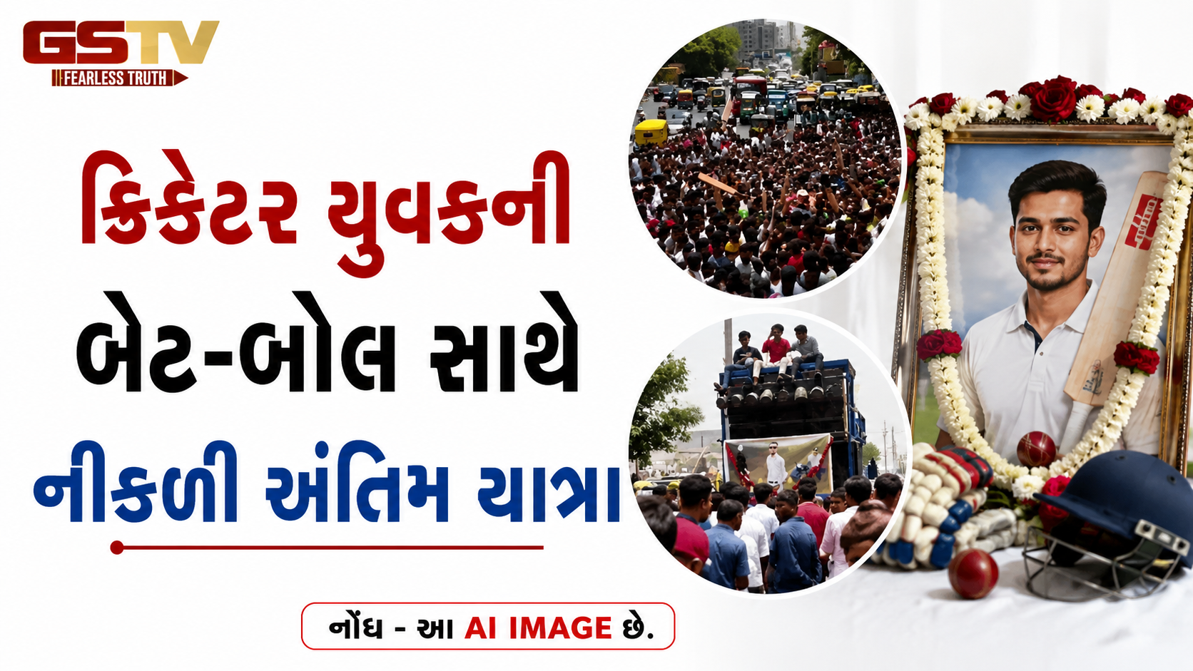 અમદાવાદ: ક્રિકેટર યુવકની બેટ-બોલ સાથે નીકળી અંતિમ યાત્રા, રમતવીરને ભારે હૈયે અંતિમ સલામી