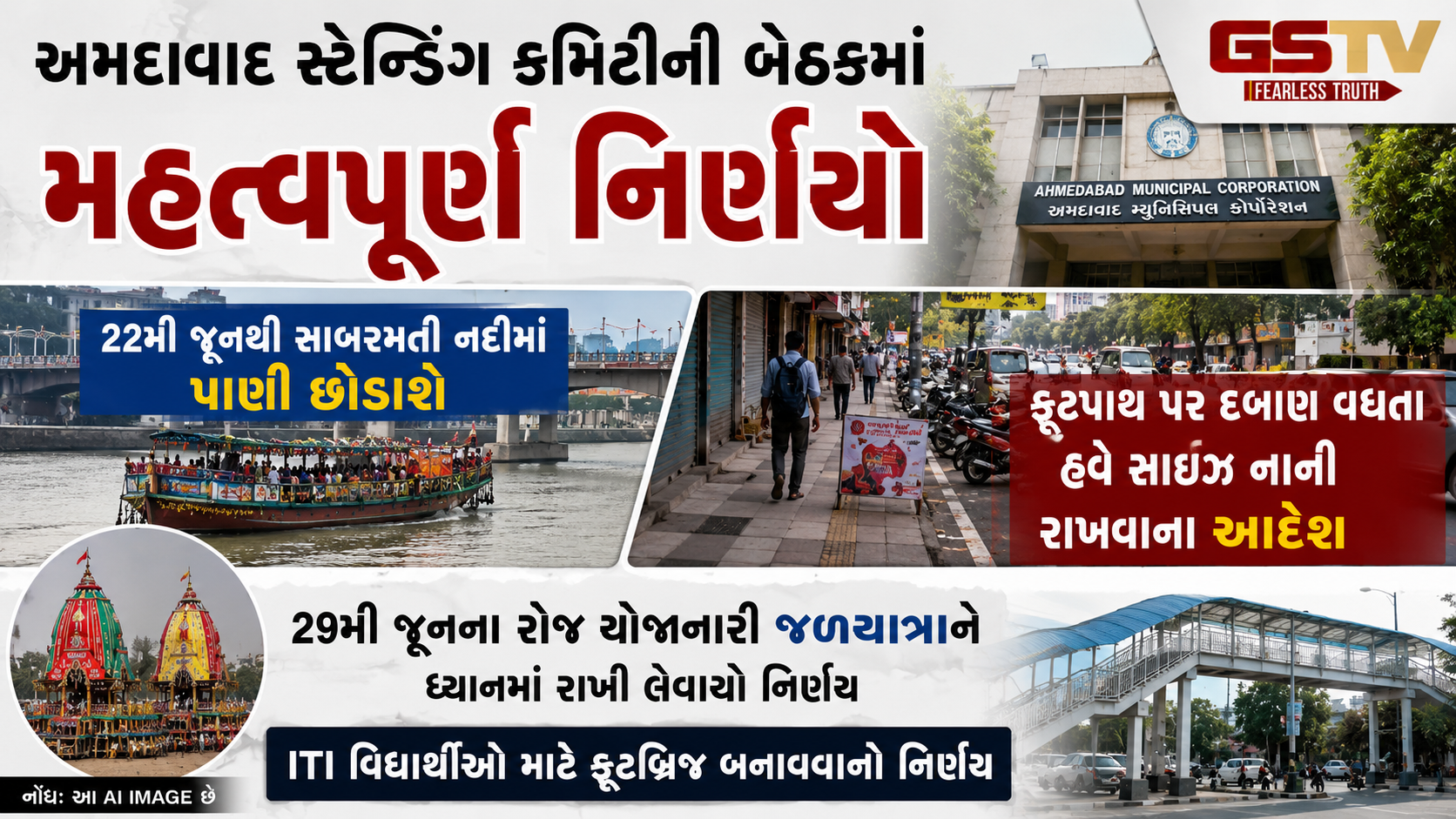 AMC સ્ટેન્ડિંગ કમિટીનો મોટો નિર્ણય: રથયાત્રા પૂર્વે 22 જૂનથી સાબરમતી નદીમાં પાણી છોડાશે, જળયાત્રા માટે તંત્ર સજ્જ