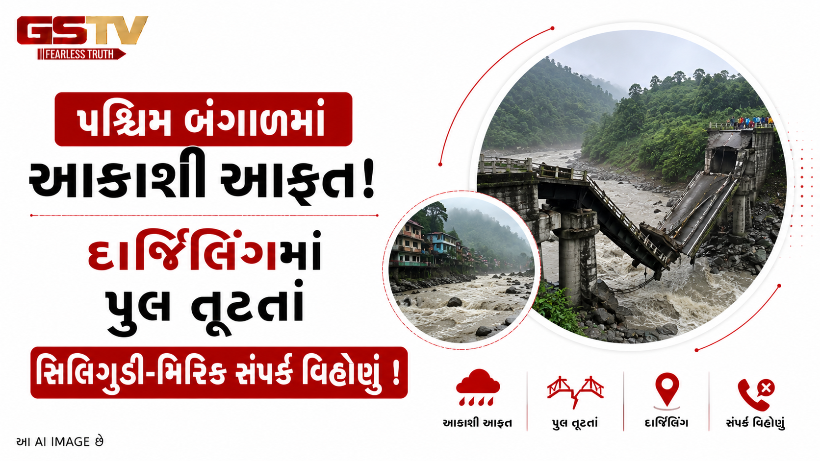 VIDEO: ANDAR NI VAAT/ પશ્ચિમ બંગાળમાં આકાશી આફત! દાર્જિલિંગમાં પુલ તૂટતાં સિલિગુડી-મિરિક સંપર્ક વિહોણું !