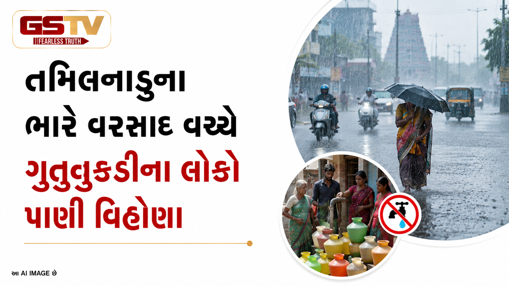 VIDEO: ANDAR NI VAAT/તમિલનાડુના ભારે વરસાદ વચ્ચે ગુતુતુકડીના લોકો પાણી વિહોણા
