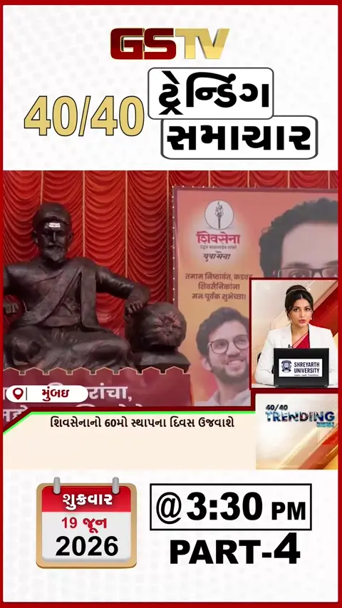VIDEO : NEWS40-40/ શિવસેના નો 60 મો સ્થાપના દિવસ ઉજવાશે