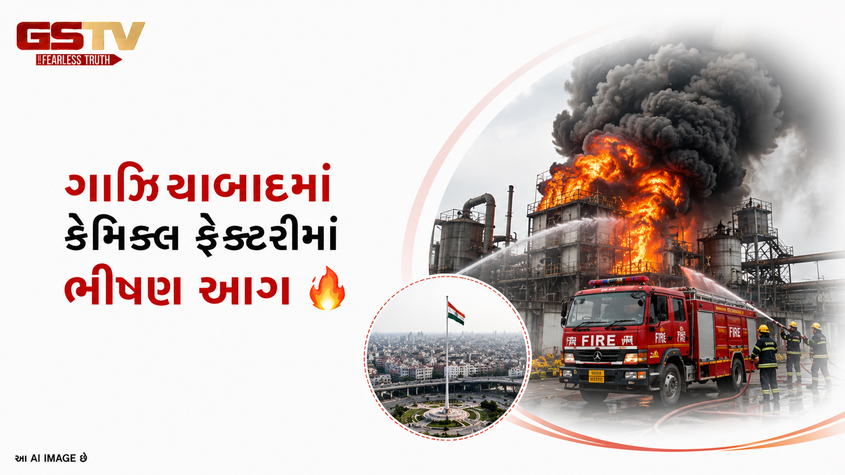VIDEO : ગાઝિયાબાદની કેમિકલ ફેક્ટરીમાં ભીષણ આગ