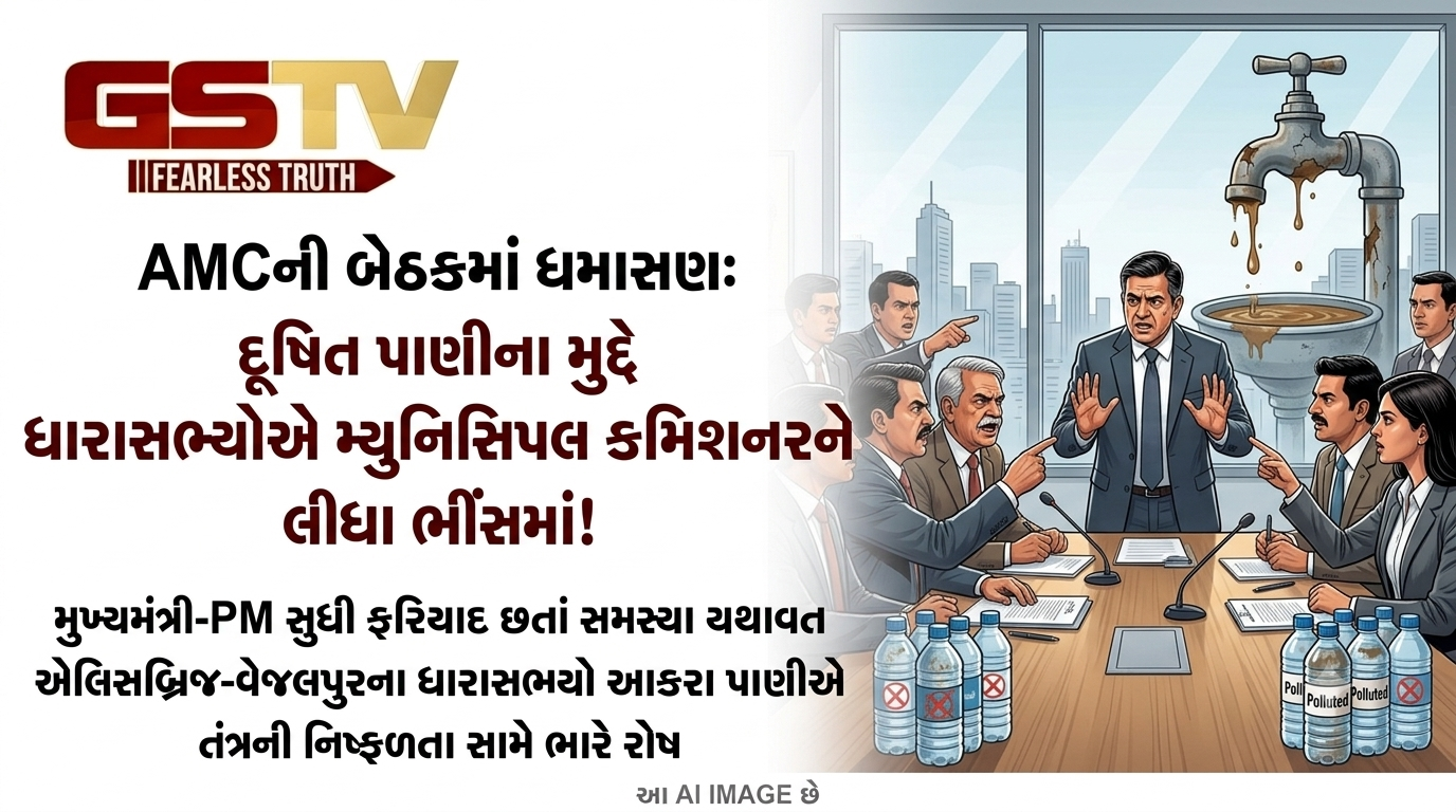 VIDEO:AMCની બેઠકમાં ધમાસણ: દૂષિત પાણીના મુદ્દે ધારાસભ્યોએ મ્યુનિસિપલ કમિશનરને લીધા ભીંસમાં!