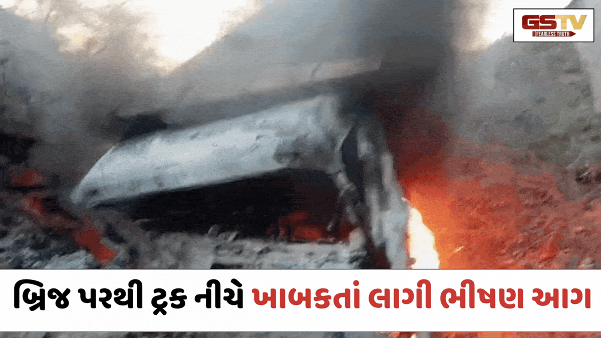 Amreli: રાજુલાના ધાતરવડી બ્રિજ નીચે પટકાયેલો ટ્રક બન્યો આગનો ગોળો; ચાલક જીવતો ભૂંજાયો