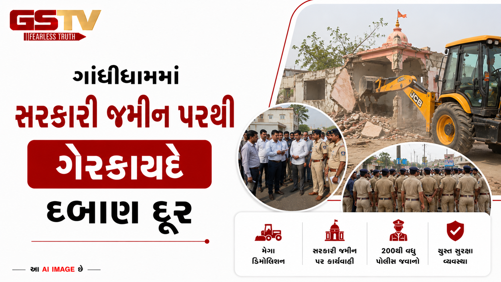VIDEO:ગાંધીધામમાં સરકારી જમીન પરથી ગેરકાયદે દબાણ દૂર