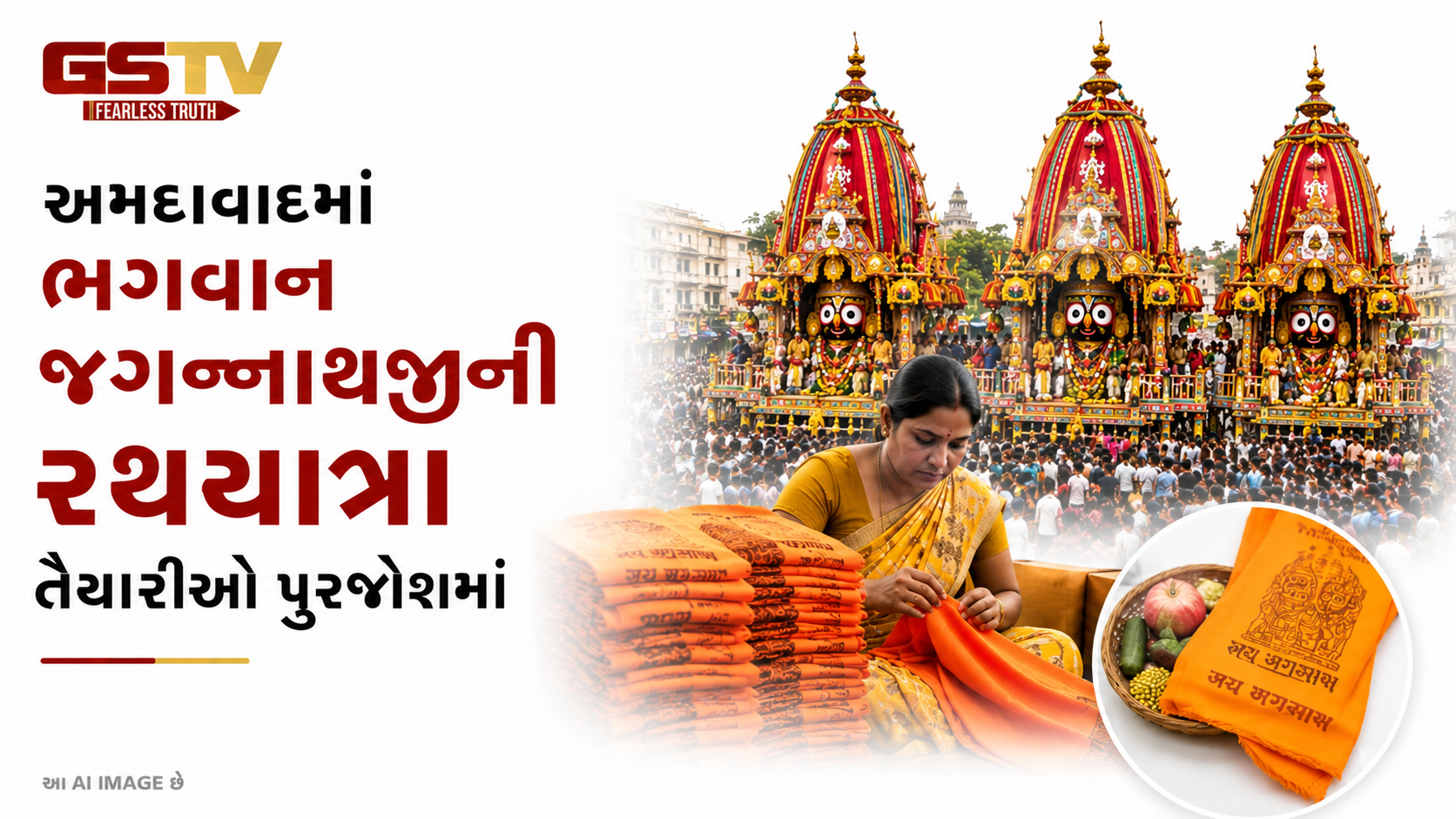 VIDEO:રથયાત્રામાં ભક્તો માટે સવા લાખ પ્રસાદીના ઉપરણા તૈયાર