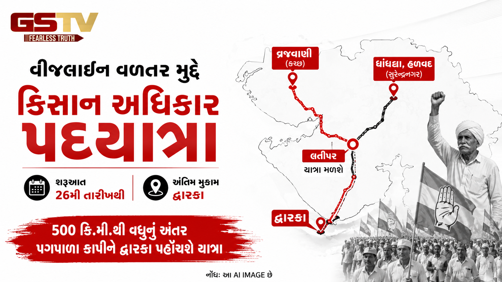 સરકાર સામે ખેડૂતોનો નવો વિરોધ, વીજલાઇન વળતર મુદ્દે દ્વારકાધીશના શરણે જશે ખેડૂત