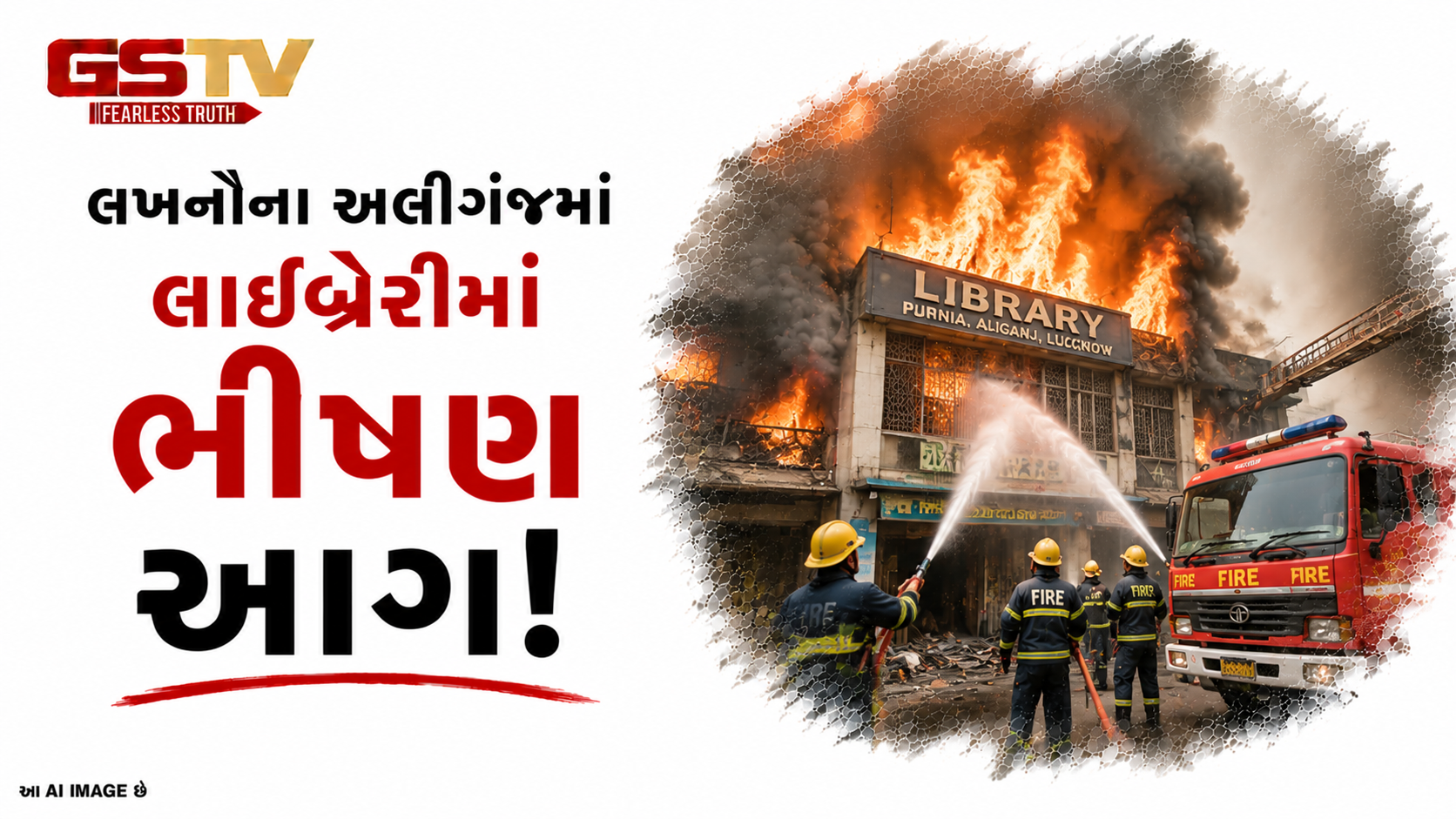 VIDEO:લખનૌના અલીગંજ વિસ્તારમાં  એક લાઈબ્રેરીમાં ભીષણ આગ