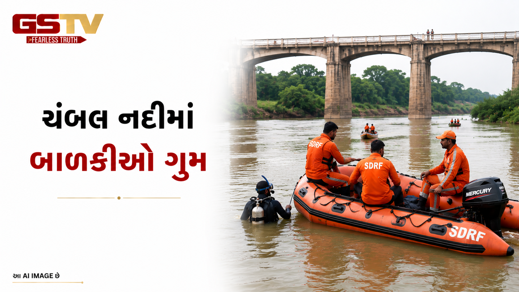 VIDEO : ચંબલ નદીમાં બે ગુમ થયેલી બાળકીઓની શોધખોળ શરૂ