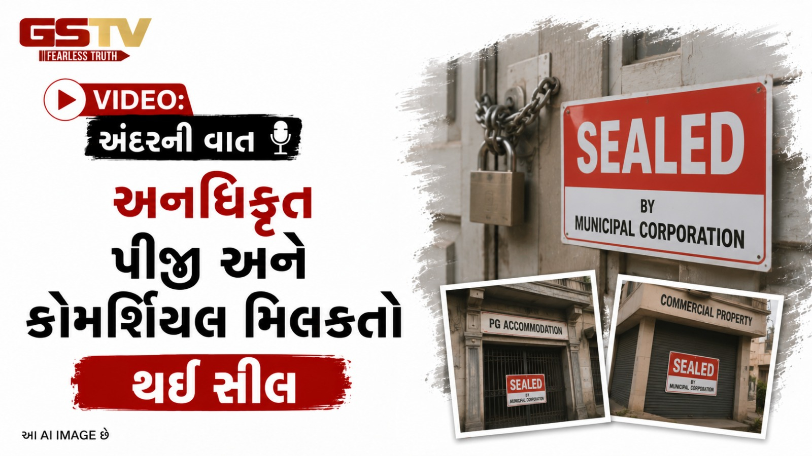 VIDEO:ANDARNI  VAAT/અનધિકૃત પીજી અને કોમર્શિયલ મિલકતો થઈ સીલ