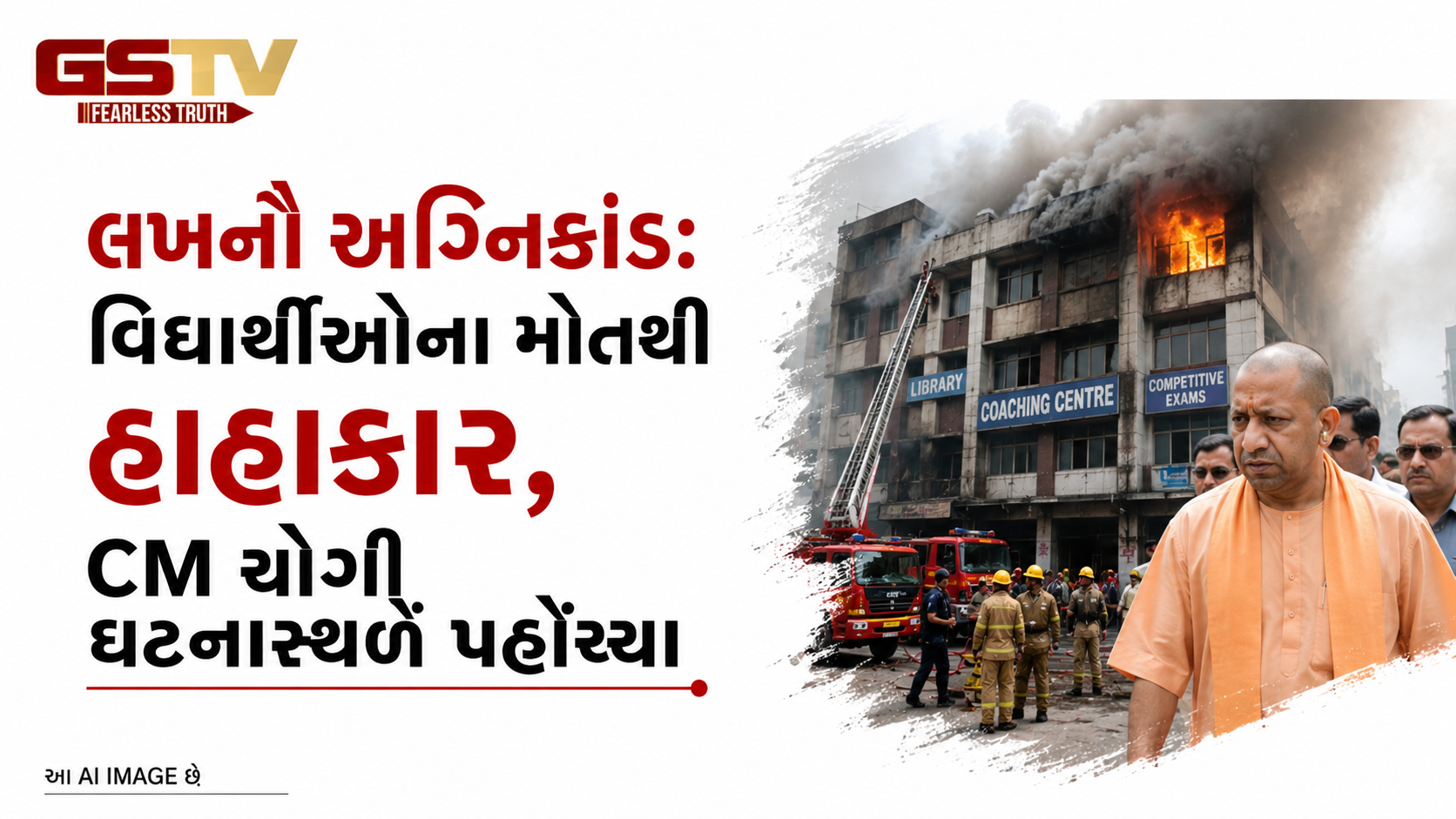 VIDEO:લખનૌ અગ્નિકાંડ: વિદ્યાર્થીઓના મોતથી હાહાકાર, CM યોગી ઘટનાસ્થળે પહોંચ્યા