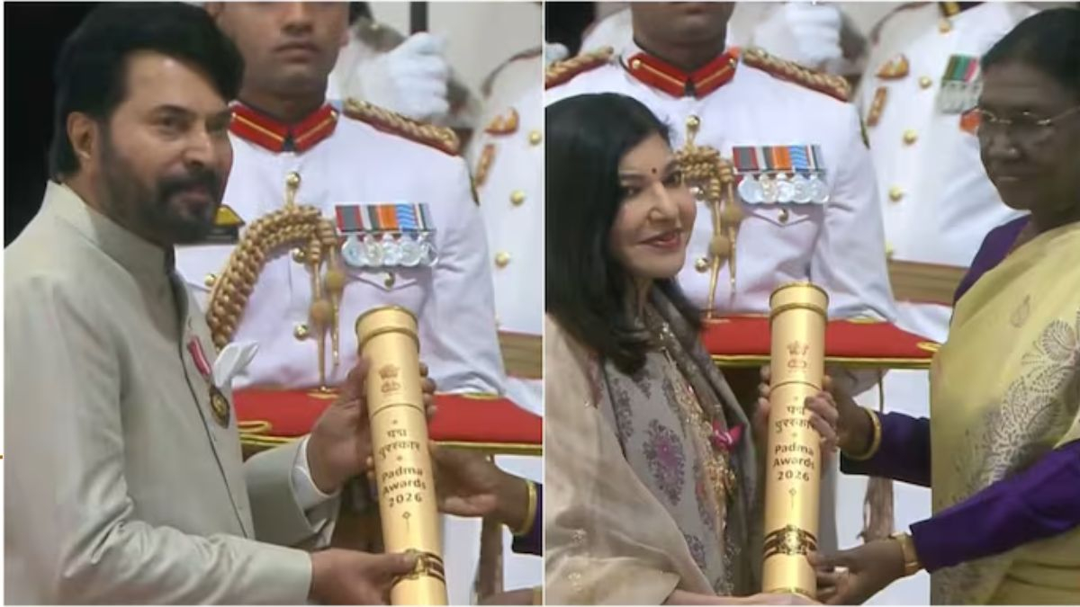 VIDEO: રાષ્ટ્રપતિ દ્રૌપદી મુર્મૂના હસ્તે સિનેમા જગતની હસ્તીઓનું સન્માન; Alka Yagnik અને Mammoottyને મળ્યો 'પદ્મ ભૂષણ'